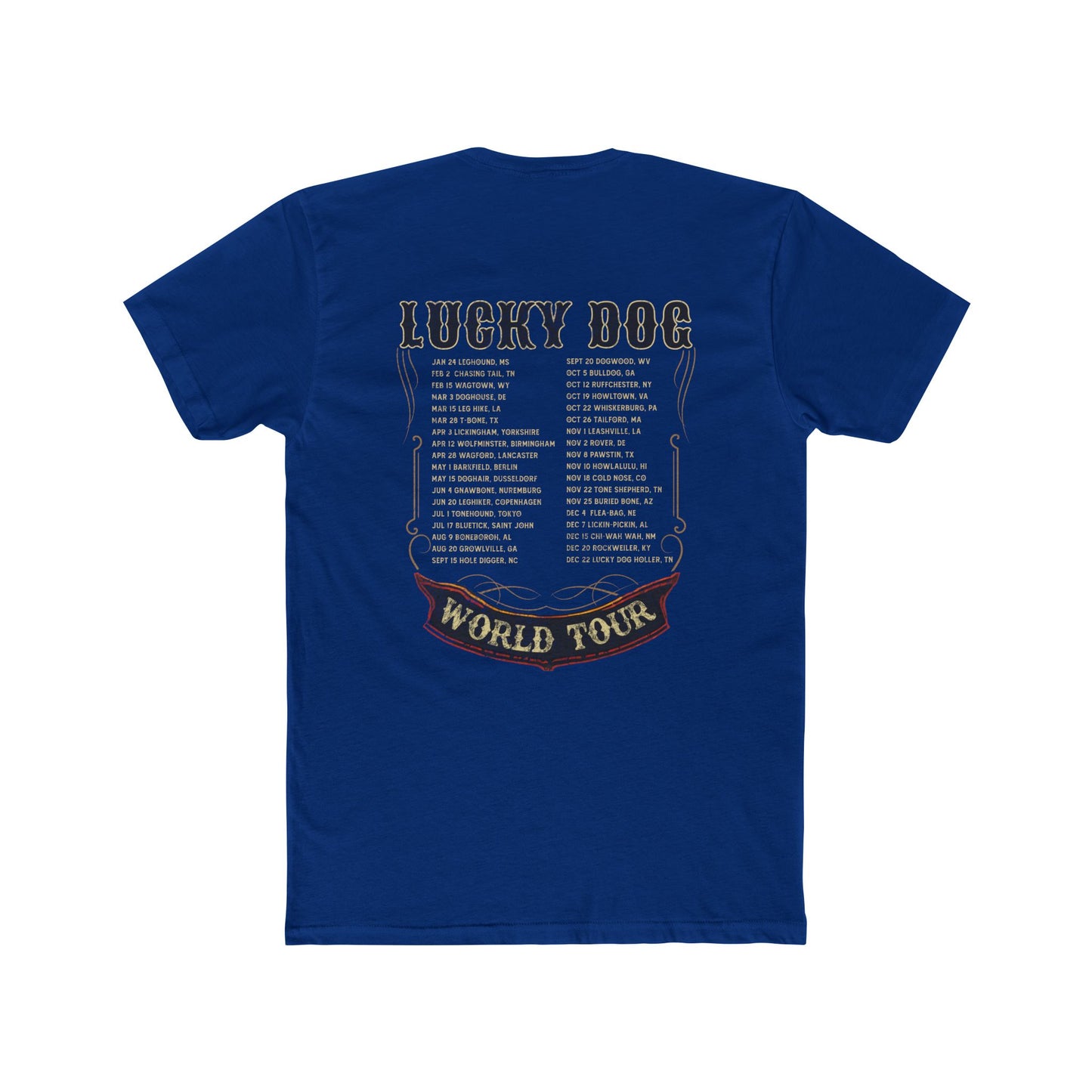 Lucky Dog Guitars World Tour 2024 T-shirt Tennessee Custom Band Country Music Nashville Bluegrass Concert 80's USA