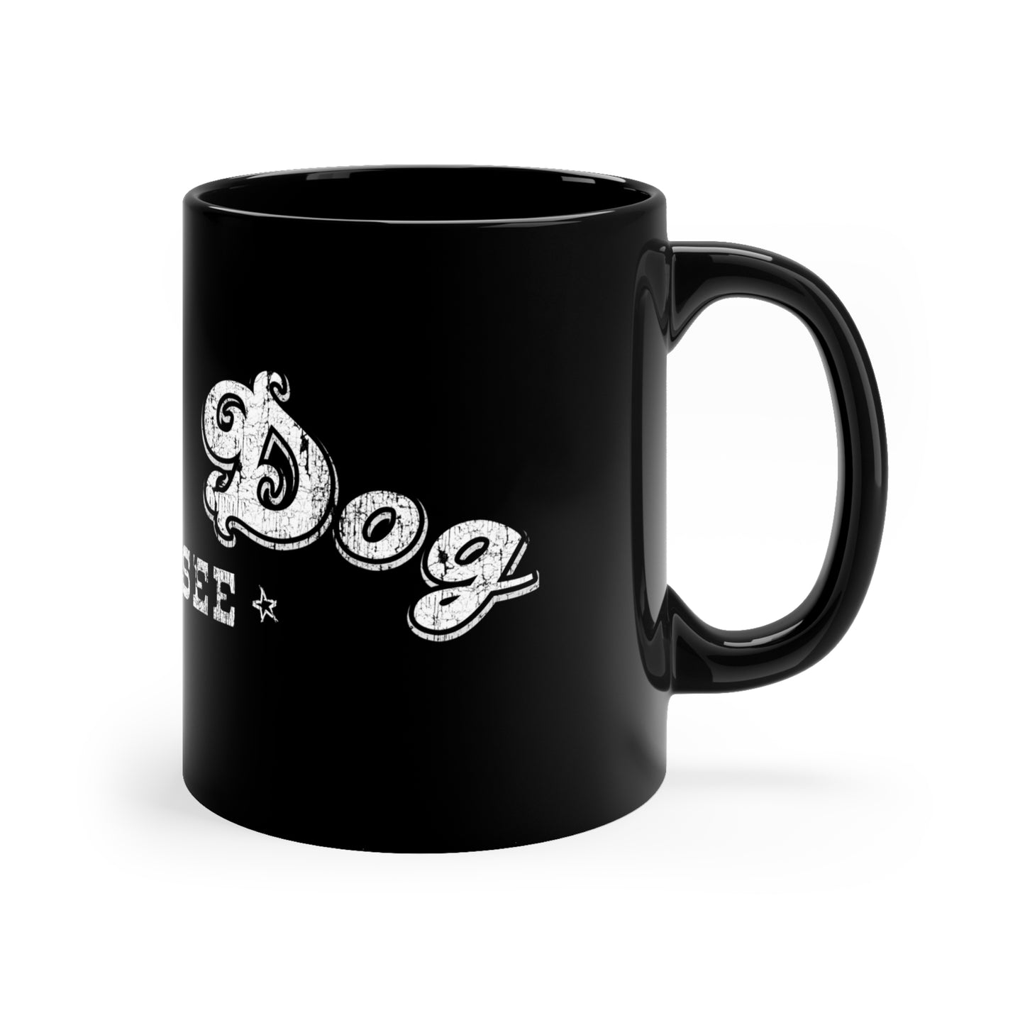 Lucky Dog Custom Guitars - Black Coffee Mug, 11oz - Tennessee Guitars Company Hot Chocolate America USA