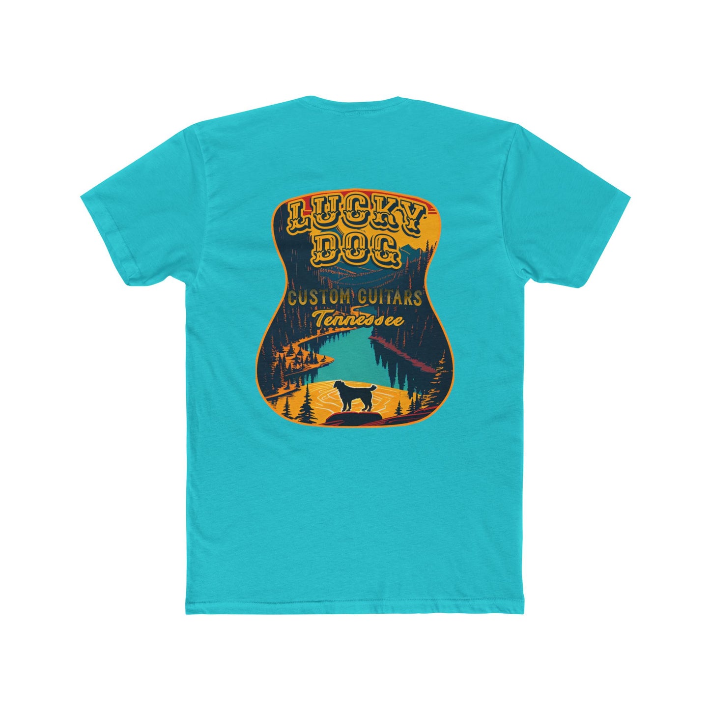 Lucky Dog Guitars T-shirt Tennessee Mountains Custom Band Concert Hiking Nature BigFoot Big Foot Camping Ford Chevy USA