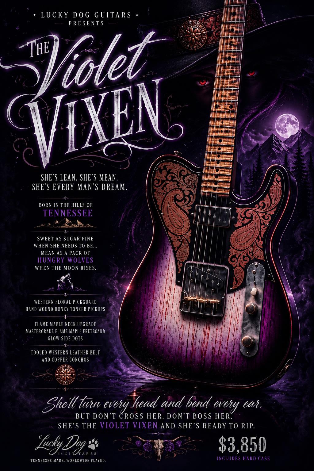 Lucky Dog Guitars - Violet Vixen - Lucky Dog Guitars