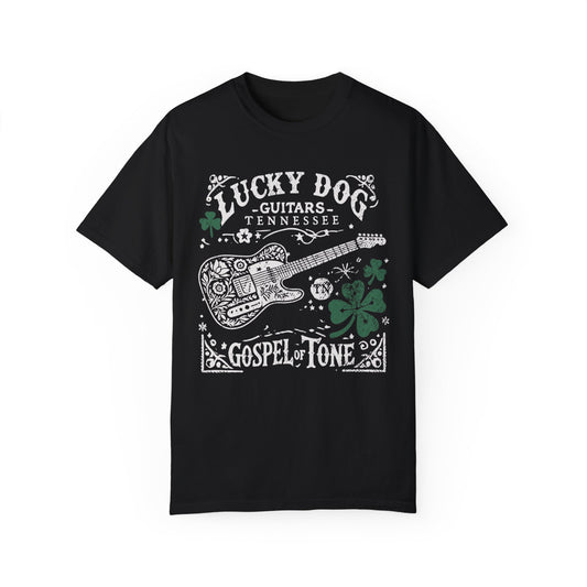 Lucky Dog 2024 Premium Comfort Colors ShamRocker Tee The Gospel Of Tone Guitars Barn Honky Tonk T-shirt Tennessee  USA