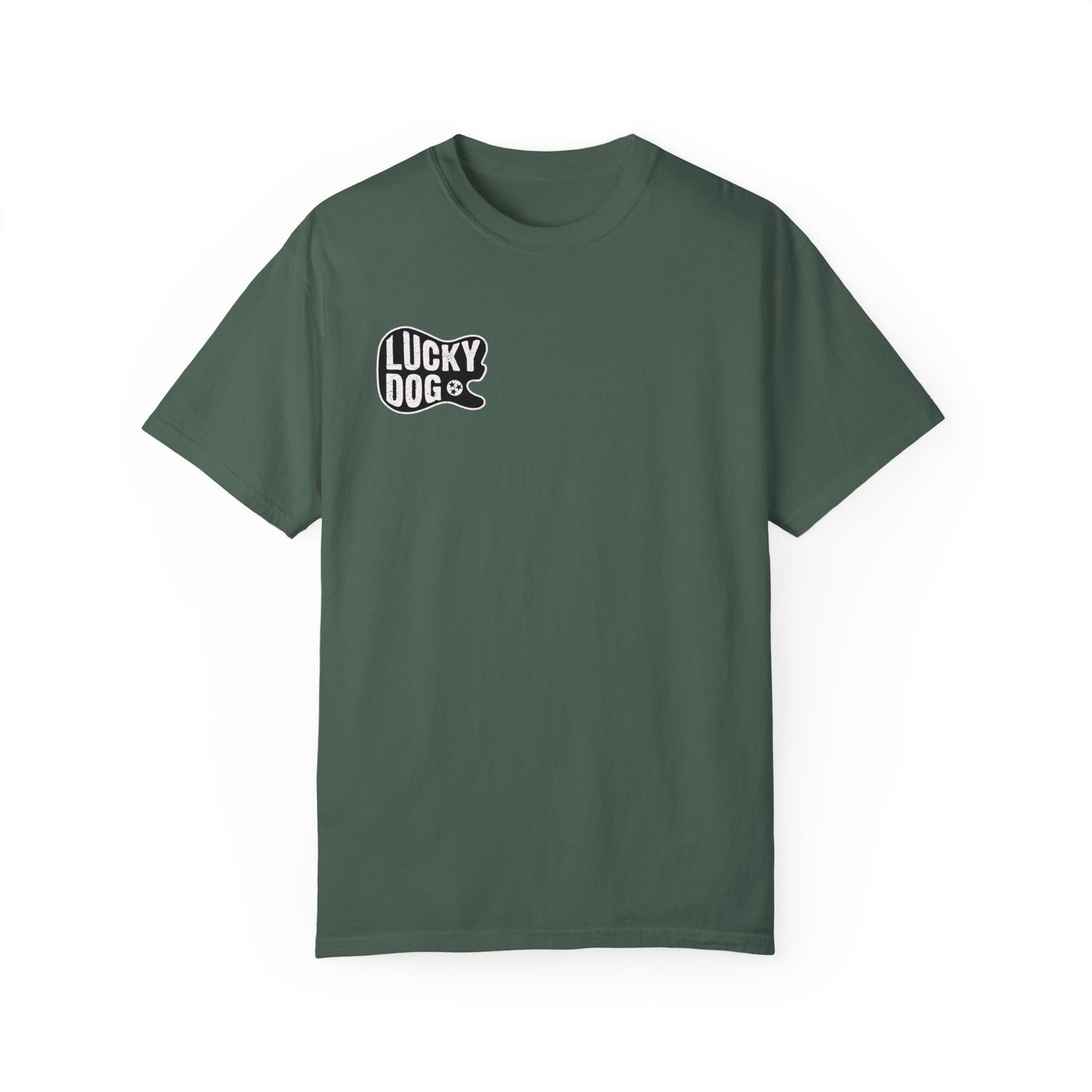 PREMIUM Comfort Colors Lucky Dog Guitar T-shirt - Barn Built - Tennessee Guitar Company new 2023 USA