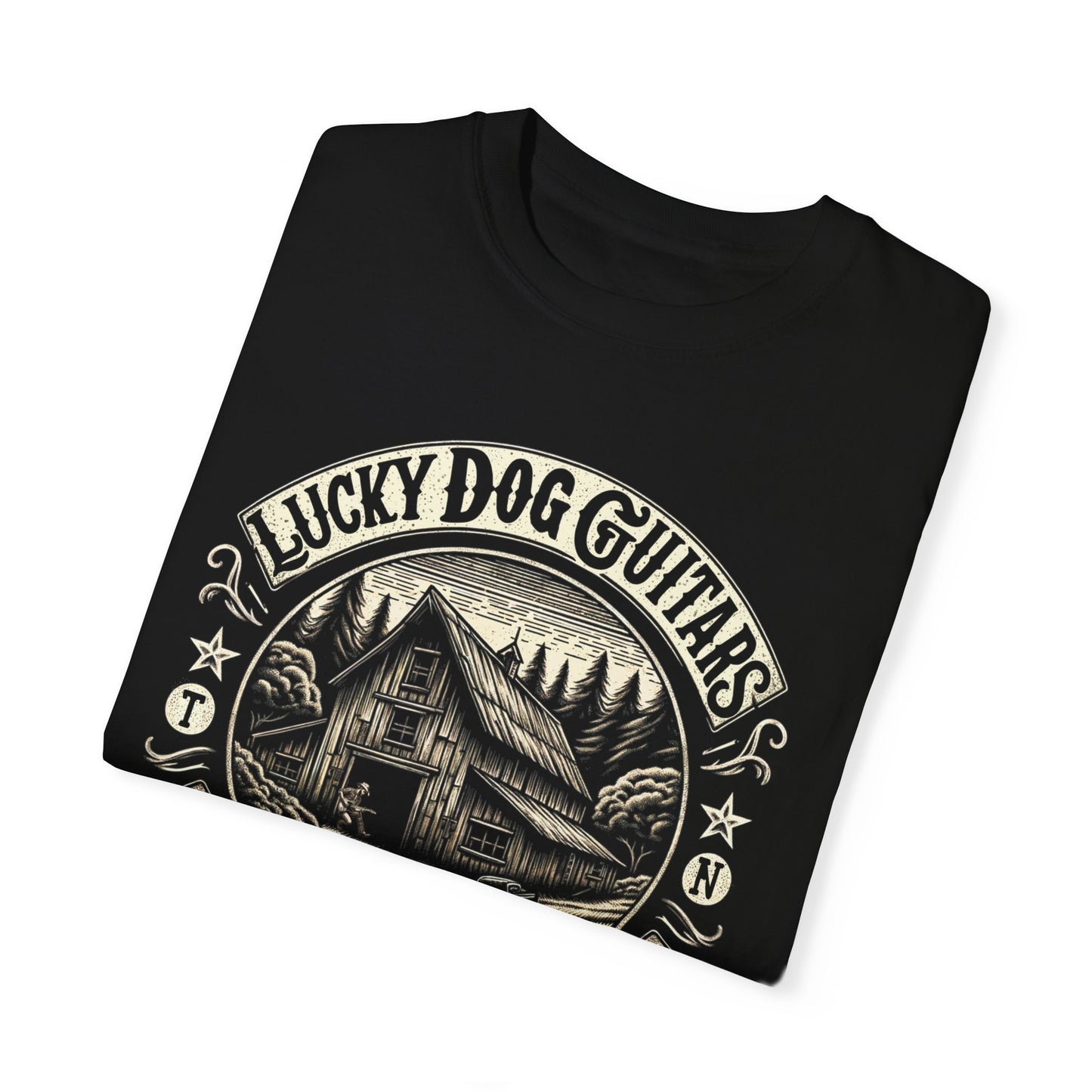 Lucky Dog 2024 Premium Comfort Colors Just Say No To Boring Guitars Barn Honky Tonk T-shirt Tennessee  USA