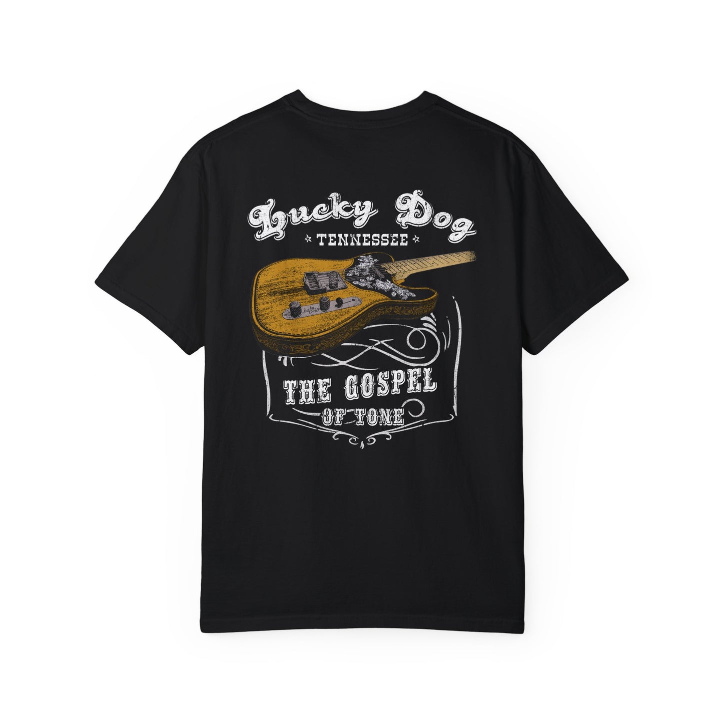 PREMIUM Comfort Colors Lucky Dog 2020 (BACK print) The Gospel Of Tone Retro T-shirt Custom Guitar Tennessee guitars USA