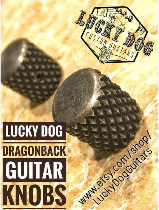 Lucky Dog Custom polished & Relic'd Heavy-Knurled Nickel guitar SINGLE knobs (1 or more) - The most aggressive knurled knob on the market!