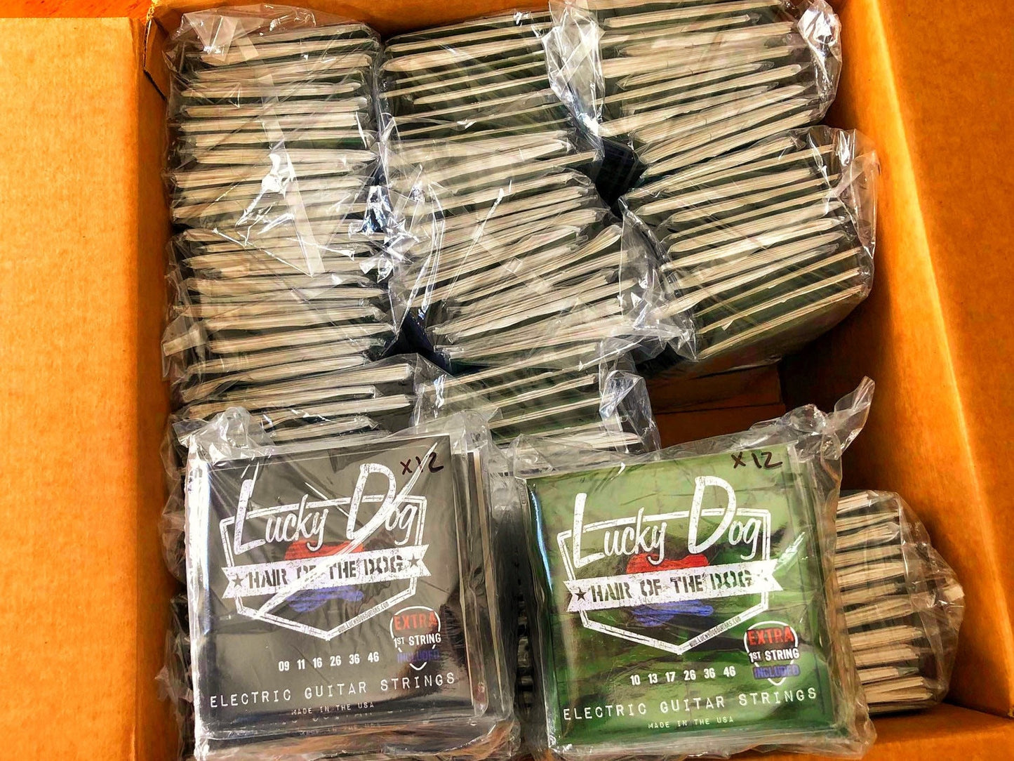 10-Packs! -Lucky Dog "Hair of The Dog" USA made guitar strings with EXTRA 1st string included in pack - No Snake Oil. Bundle savings