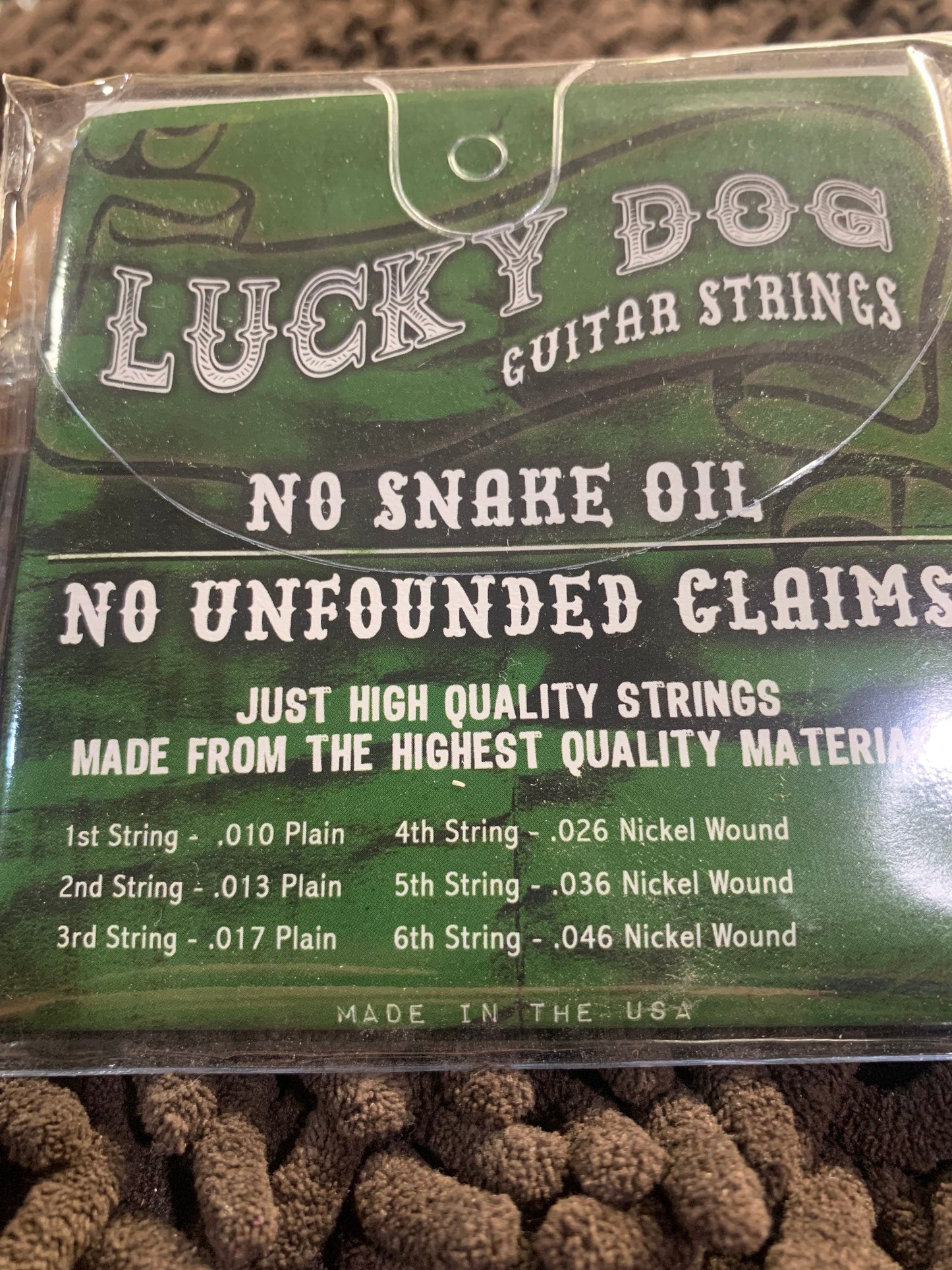 10-Packs! -Lucky Dog "Hair of The Dog" USA made guitar strings with EXTRA 1st string included in pack - No Snake Oil. Bundle savings