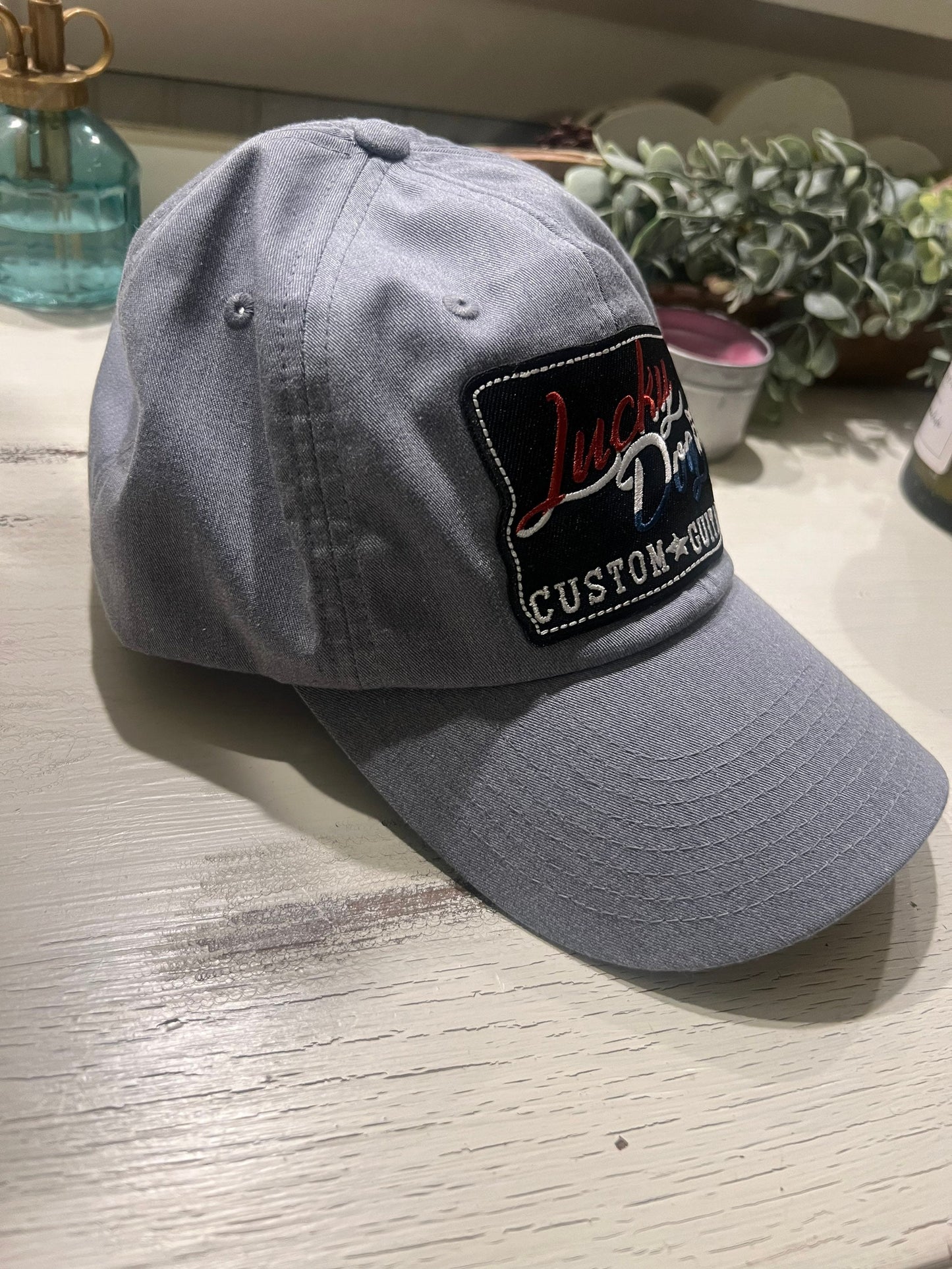 Lucky Dog Guitars Non-mesh light gray “dad hat” soft and comfortable ballcap Richardson high quality