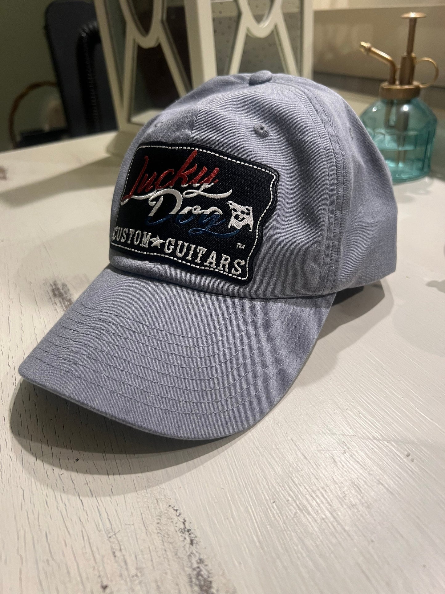 Lucky Dog Guitars Non-mesh light gray “dad hat” soft and comfortable ballcap Richardson high quality