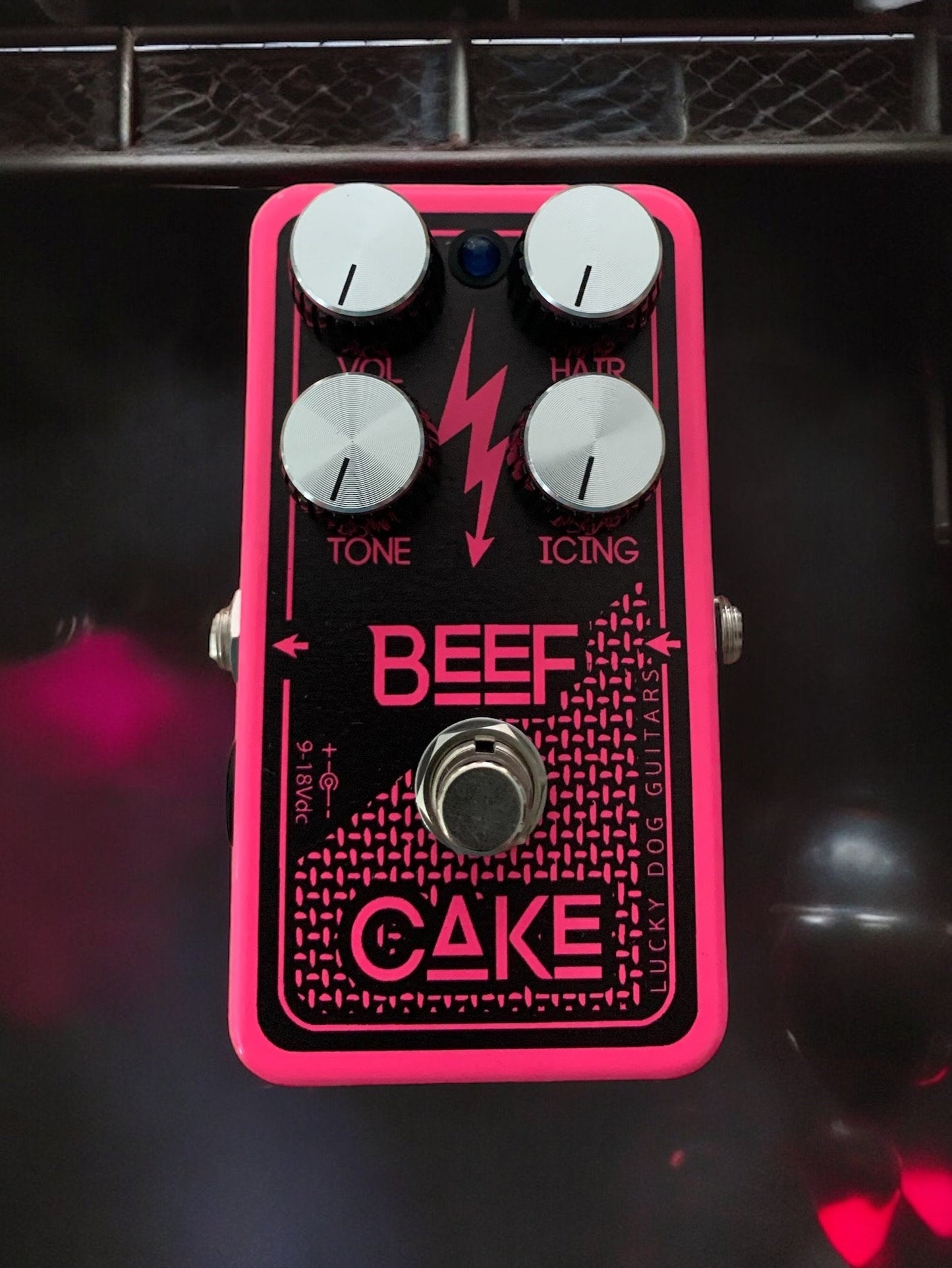 Limited neon green and pink Lucky Dog BeefCake MK-II Mid to High Gain Overdrive Pedal EVH Brown Sound Marshall Amp like distortion